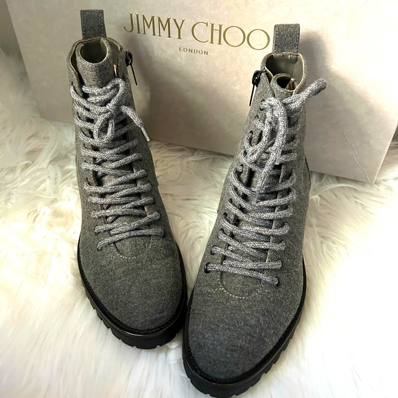 Jimmy Choo Shoes - JIMMY CHOO BOOTS CRUZ FLAT FLANNEL DUSK SIZE 37.5  NEW